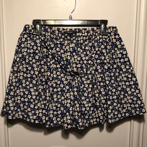 Forever 21 Navy Blue Floral Skirt